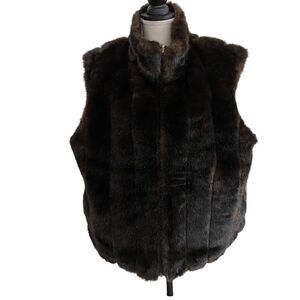 Isabella's Journey Faux Fur Brown Reversible Vest Size L/XL